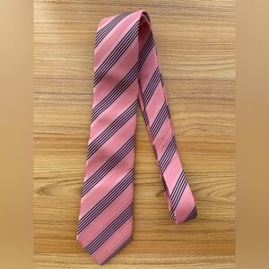 Classic Pink and Black Striped Men's Tie